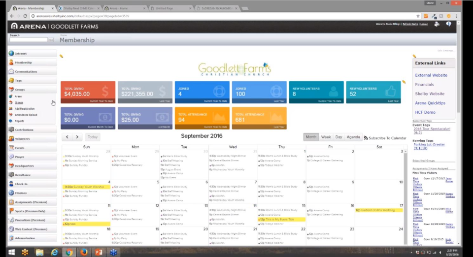 screenshot of Shelby Arena